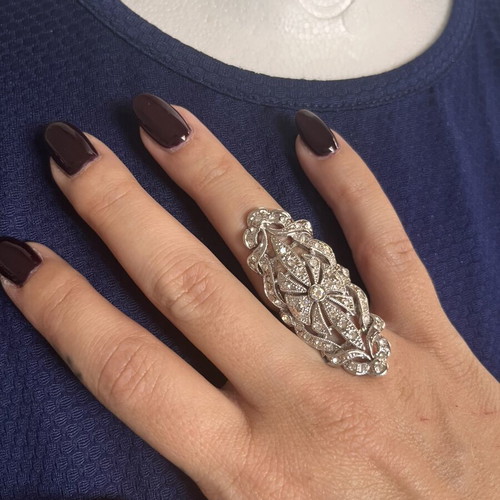 Ring faux bijoux like new, silver color