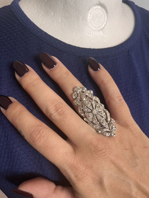 Ring faux bijoux like new, silver color