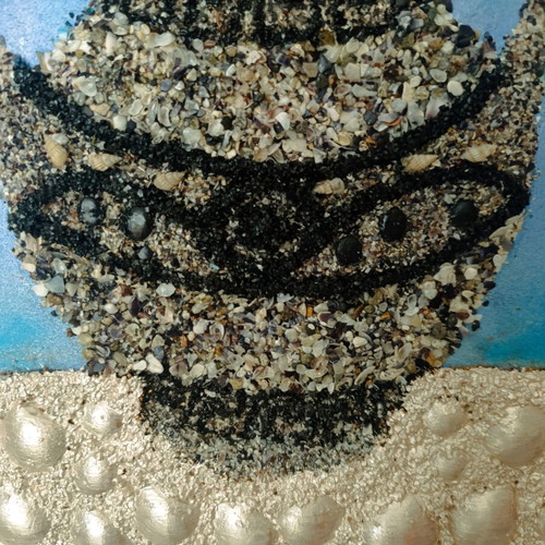 3D Mixed Media Painting Sea Bouquet with Natural Shells and Stones new