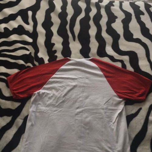 Nike men's short-sleeve shirt white and red like new