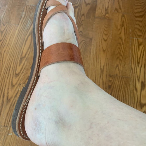 Olgianna Mellissinos leather sandals used, brown, size 39