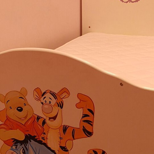 Baby mattress like new with spring and coir, includes Winnie bed and drawer