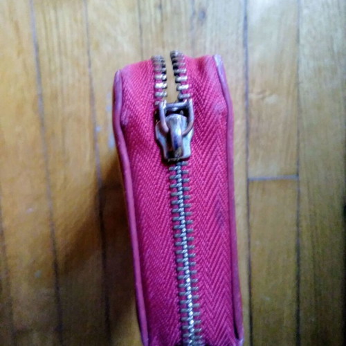 Trussardi Jeans large red leather wallet like new