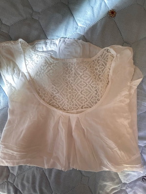 Women's blouse used, white, size S, with lace
