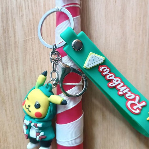 Handmade Pikachu candle red with keychain new