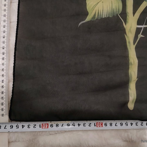 Scarf with roses like new, black and red