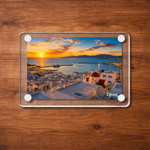 Acrylic fridge magnet 6x9cm – Tinos, Greek Summer collection