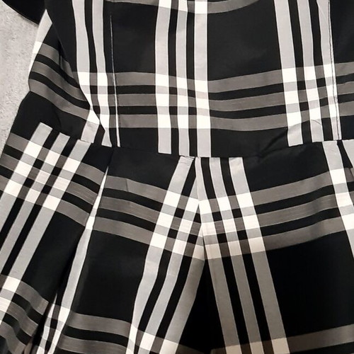 Zara strapless cocktail dress large, new black and white taffeta
