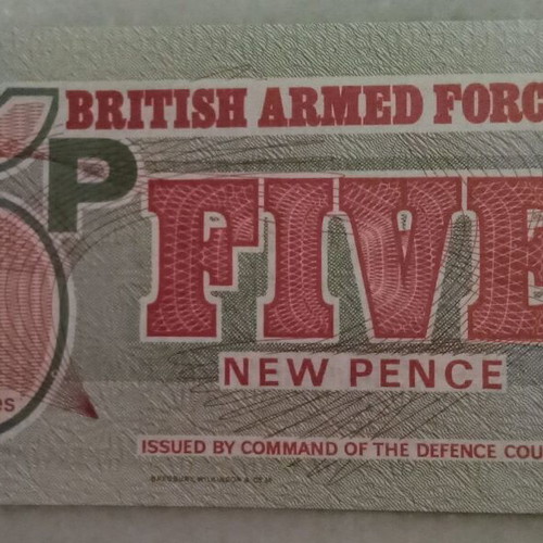 5 New Pence 6th Series UK 1972 new, British Armed Forces