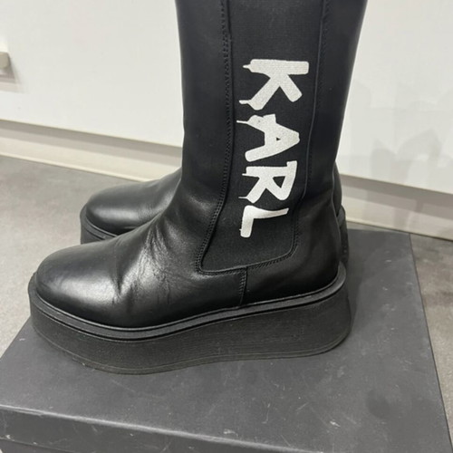 Karl Lagerfeld leather boot original calf-high like new, size 36, black