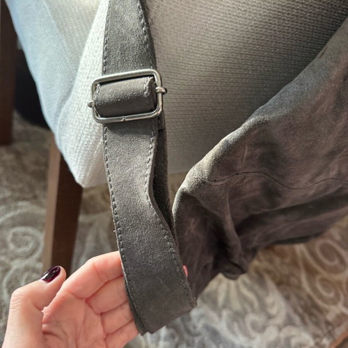 Glamazons gray suede backpack like new with inner zipper