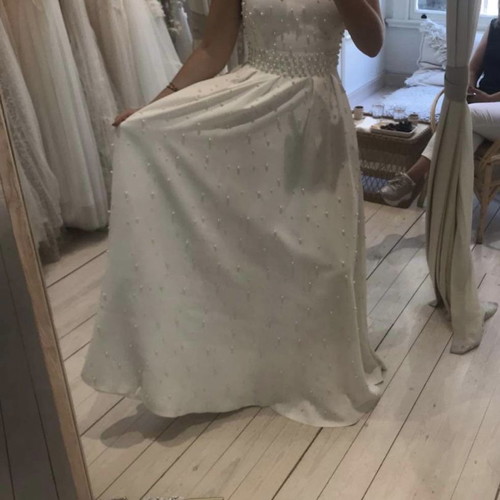 Wedding dress and veil used, designer piece from London, white