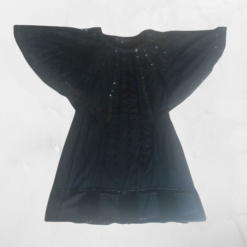 French Connection black short dress with rhinestones used, size Small UK8
