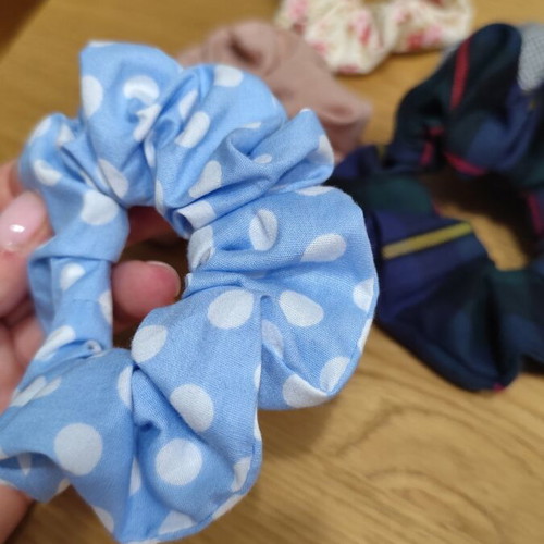 Scrunchies set of 5 made from quality cotton fabrics, multicolor