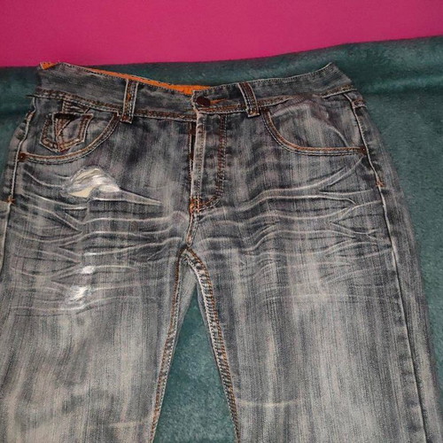 Vintage MTNG jeans size 33 like new, distressed grey-blue