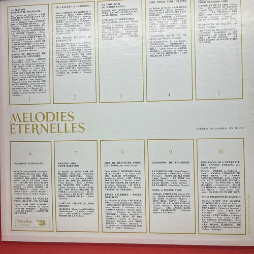 Mélodies éternelles 10 vinyl records like new