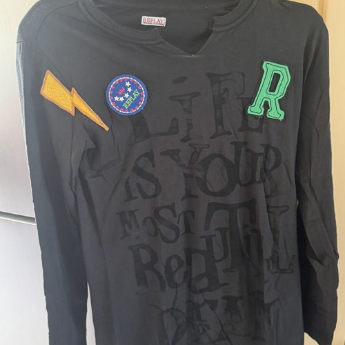 Replay shirt with patches, one size, black