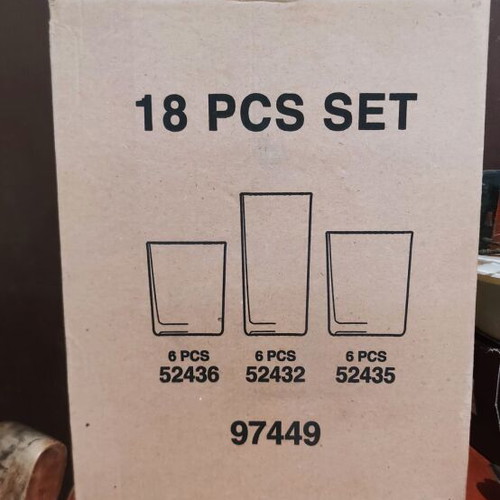 Pasabahce Alanya glass set, 12 pieces, new, heavy glass