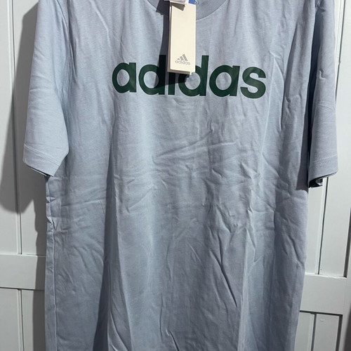 Adidas Originals къс ръкав нова тениска, размер Large, синя със зелен лого