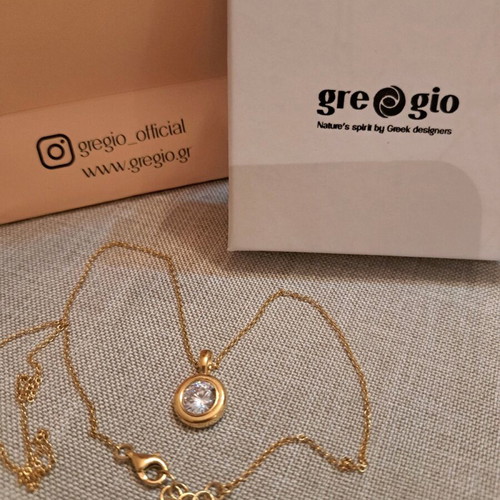 Silver necklace gold plated Gregio new