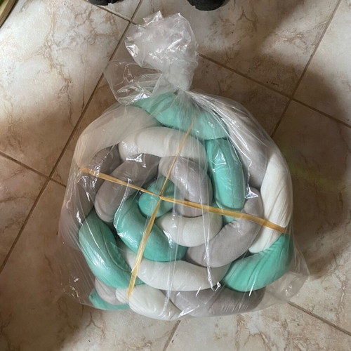 Braided crib bumper new, soft cotton baby bedding