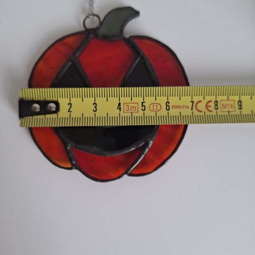 Halloween pumpkin stained glass suncatcher