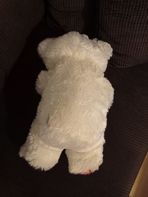 Λούτρινος αρκούδος λευκός με καρδιά μεταχειρισμένος