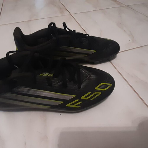 Adidas Performance F50 Club football shoes, black with studs, size 42
