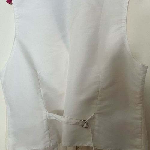 Ecru vest new with white back, 100% Bomull, size XL
