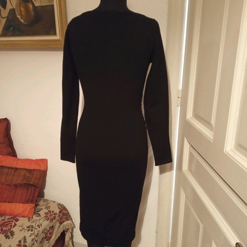 Karen Millen dress used black with grey stripes, size S