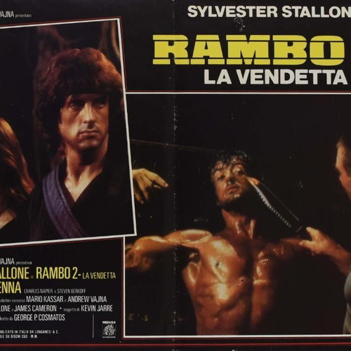 Rambo First Blood Part II Sylvester Stallone Italian movie poster used