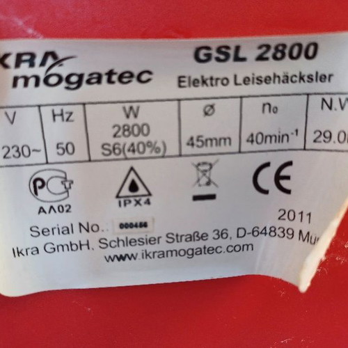 IKRA Mogatec GSL 2800W Electric Branch Shredder