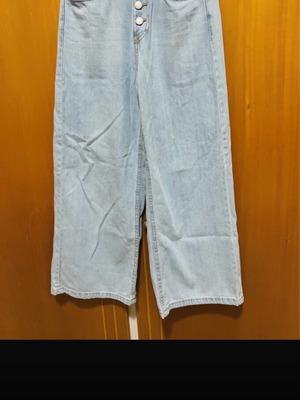 Bershka bell-bottom jeans used, blue, size XS