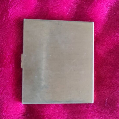 Vintage powder compact used, mother-of-pearl with original pompom