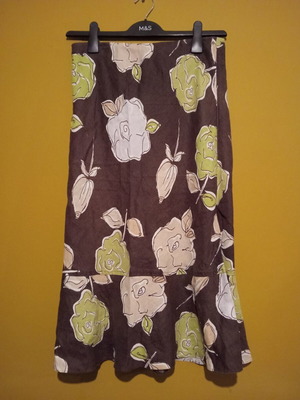 Φούστα μακριά Laura Ashley 100% λινό νέα, με floral σχέδιο