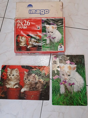 Vintage '80s puzzle cats used, Imago and Schmidt