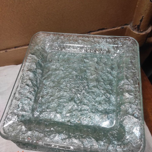 Vintage Crate and Barrel USA 1980s glass dessert plates set of 6 like new