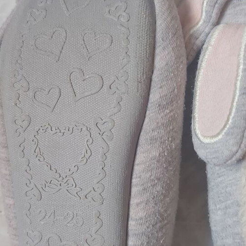 Zara winter slippers for girls used, size 24-25, gray and pink