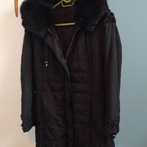 Jacket coat new medium with fur collar black
