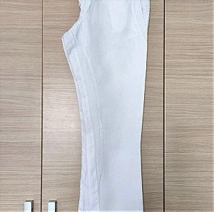 Zara λινό λευκό αντρικό παντελόνι No42