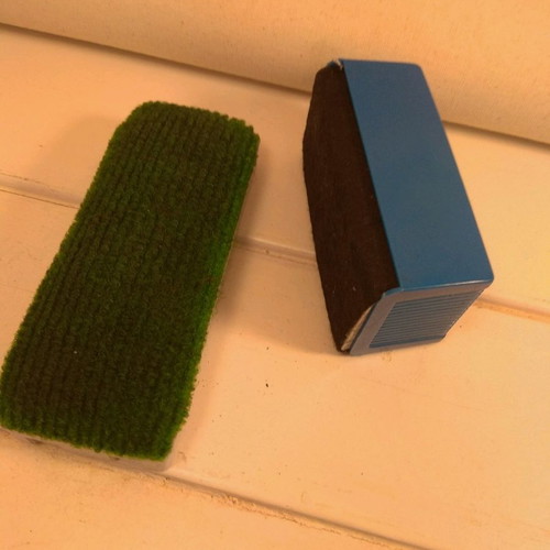 Whiteboard sponges used, two, lightly used