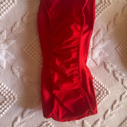 Bikini set red strapless, high-waisted, like new, size S