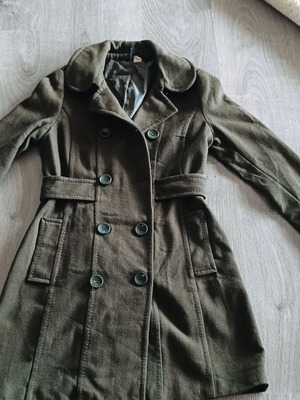 H&M khaki wool coat S/M like new