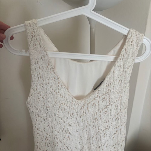 White knitted dress Moutaki used, size M/L