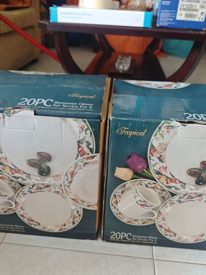 Tropical floral σερβίτσια, σετ 40 τεμαχίων