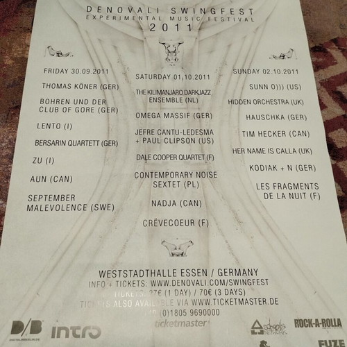Επίσημο πόστερ Denovali Swingfest 2011 καινούργιο