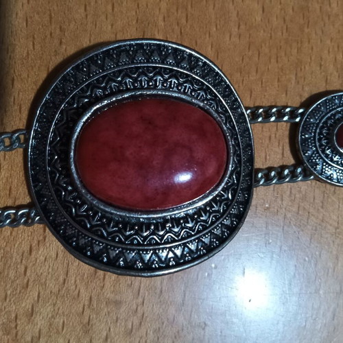 Bracelet with red stones new, boho style