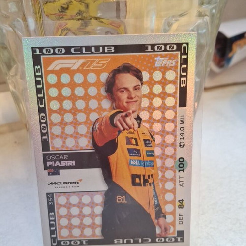 Oscar Piastri Topps 100 Club Turbo Attax 2025 card