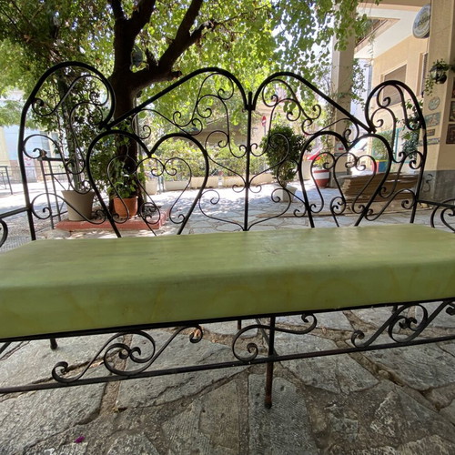 Iron outdoor sofa with cushion