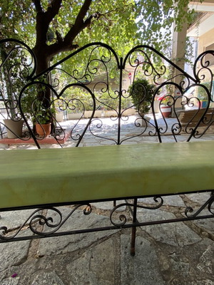 Iron outdoor sofa with cushion
